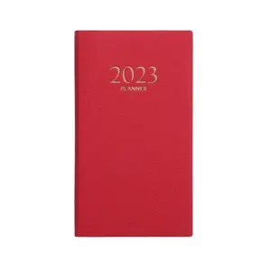 Nouveau Design PU A6 PVC calendrier anglais 2023 planificateur en papier de cheville cahier en imitation cuir