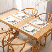 Vente en gros de tapis de table en lin personnalisés en usine sets de table de Noël d'hiver avec logo de créateur décoration de salle à manger de cuisine de fête de mariage