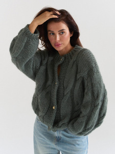 2025 transfronterizo para <span class=keywords><strong>Amazon</strong></span> Otoño Invierno nuevo Color sólido Casual manga larga anti-pilling cárdigan con logotipo frontal - Product Image 5