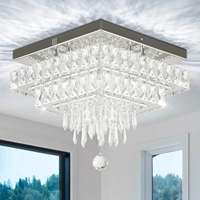 Lustre moderne carré en cristal à facettes, luminaire suspendu de luxe pour la décoration intérieure, salon, hôtel, restaurant