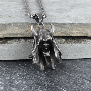 Colgante de acero inoxidable para collar de fiesta, colgante gótico, fantasma, <span class=keywords><strong>muerte</strong></span>, reaper grim, diablo, Cráneo, vampire, colmillos y cuernos, hip hop - Product Image 4