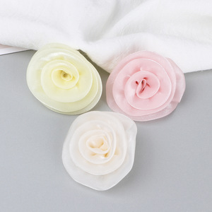 Accesorios para el cabello con flores de camelia de tela multicolor de 5 cm para bodas, sombreros, bolsos, decoraciones de ropa DIY - Product Image 2