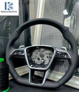 Volant de voiture tout cuir pour <span class=keywords><strong>audi</strong></span> Volant de voiture pour A6 C7 A5 A3 A7 A4 A4L A6l C8 RS Style - Product Image 1