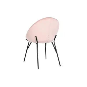 Silla de Metal con Tapizado de Terciopelo 60x60x85 Rosa - Product Image 4