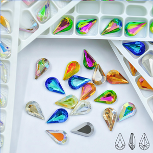 K9 pointed-bottom water drop Melon seed Glass <b>Drill</b> DIY accessories Coated color pointed-bottom <b>drill</b> manufacturer wholesale - Product Image 1