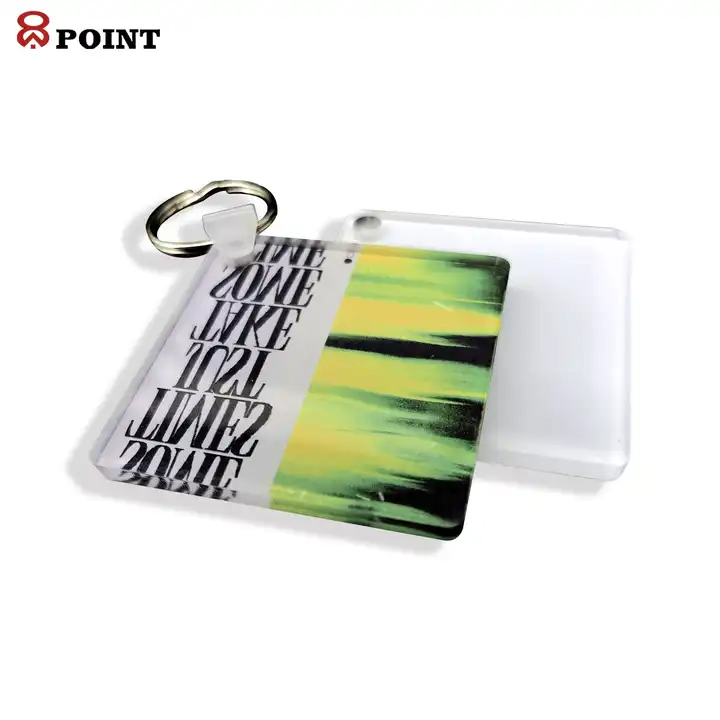 8point sublimation acrylic material blank keychain