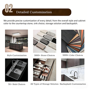 Juego de Muebles de Cocina en Forma de L, Moderno y Minimalista, de Melamina con Fregadero Integrado, Personalizado para Apartamento - Product Image 3