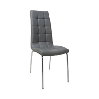 Chaise de salle à manger en cuir PU au design moderne avec pieds en acier et rangement chromé empilable pour le salon et le restaurant