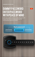 Serrure de porte intelligente TTlock Tuya en alliage d'aluminium pour porte en bois avec empreinte digitale, cylindre à levier C et stockage cloud