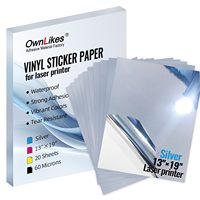 Flexographie Imprimable PET, Papier Autocollant PVC Doré et Imperméable, Étiquettes d'Emballage pour Imprimante Laser Auto-Adhésive A4 A3, 13 Pouces * 19 Pouces