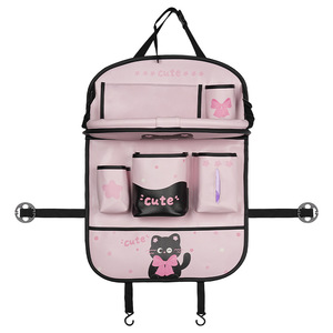 Bolsa de almacenamiento para coche con diseño de gato, organizador colgante cuadrado grande multifuncional para bebé con mesa y bolsillos - Product Image 5