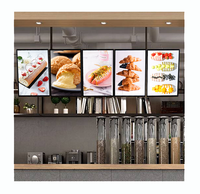 Espositore Pubblicitario LED Rettangolare Sottile con Cornice in Alluminio - Formato A5 per Menu e Poster con Vetro Temperato