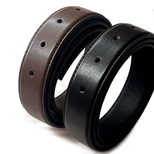 Sangle de ceinture de remplacement en cuir de vache véritable, plate, 30 mm, 5 trous, fabriquée en Corée, 130 cm, sans boucle, modèle 5H-30-130-Plate, unisexe - Product Image 5