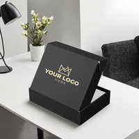 Boîte d'expédition ondulée noire de haute qualité pliable sur mesure pour le commerce électronique revêtement UV matériaux recyclés pour emballage cadeau