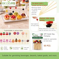 Tusuk Sate Bambu ECO JFB 120mm untuk Minuman, Buah, Hidangan Pembuka, Pesta Kebun, Katering Kustom, Grosir, OEM