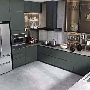 OPPEIN-mueble esquinero de cocina de diseño de vidrio, con mango de ventilación, para armarios de cocina de pie, Natural - Product Image 6