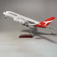 Avión aeroplano con luces LED, regalo de negocios, decoración artesanal, tamaño 1/200, 37cm, A380