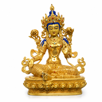 Statue de Tara Bodhisattva en laiton doré, faite à la main, directement de l'usine, sculpture bouddhiste tibétaine, ange de prière, pour temple ou autel