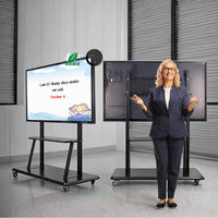 Tableau blanc interactif intelligent portable 4K de 86 pouces d'ELON Factory avec écran tactile, support et design pliable pour les salles de classe