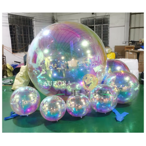 Boules miroir dorées Décoration d'événements en plein air Ballons gonflables géants Décoration de boule miroir suspendue sur scène - Product Image 2