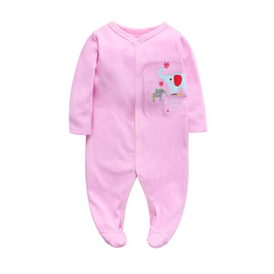 All'ingrosso autunno e inverno cotone pigiama cartone animato stampato body a manica lunga body caldo pagliaccetto per neonati - Product Image 3