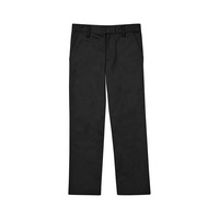 Pantalon sur mesure pour uniforme scolaire, coupe classique unisexe, en sergé chino, coupe droite, décontracté, ajusté, à devant plat