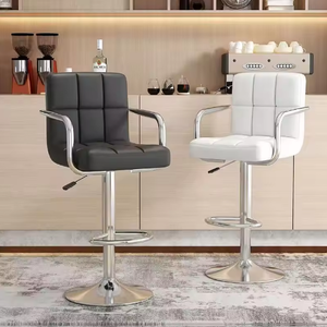 Chaise de comptoir réglable en hauteur avec dossier pour usage domestique, tabouret de bar, chaise de réception, tabouret de bar simple, tabouret haut - Product Image 1