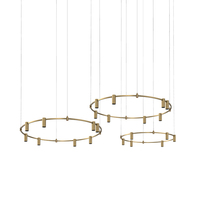 Lustre contemporain de luxe en laiton pour intérieur, lampe de plafond LED à 8 lumières, lustre décoratif moderne, luminaire suspendu