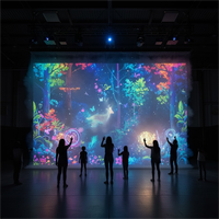 Projecteur de sol mural interactif à projection laser immersive d'hologramme pour parc à thème, écran antibrouillard pour Halloween
