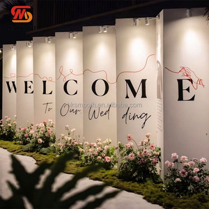 SMOOTH Welcome Custom Printed Fabric Partition <b>Screen</b> Metal Stand Arch with Fabric stand for Wedding Entrance Reception Decor - Product Image 6