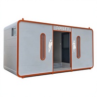 Bain public extérieur mobile de luxe monobloc intégré, personnalisé en usine, en métal, moderne, écologique, pour zone touristique