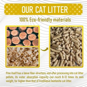 Litière pour chat en bois de pin aux saveurs personnalisées, biodégradable, écologique, à agglomération rapide, sans poussière, facile à nettoyer - Product Image 5