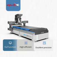 Alpha Machine de découpe CNC ATC à 3 axes 4x8, très vendue, avec perçage automatique et table à vide pour la production de meubles en bois et MDF