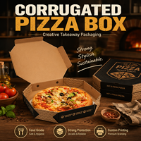 Boîte d'emballage pour pizza personnalisée, gaufrage à chaud doré, pelliculage mat, carton ondulé, doublure en aluminium, résistant à la graisse, qualité alimentaire