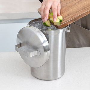 Cubo colgante de acero inoxidable para el hogar, cubo antiplagas para encimera de interior, compost de <span class=keywords><strong>cocina</strong></span> - Product Image 2