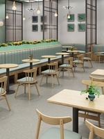 Nouvel ensemble de sièges ronds en bois pour restaurant avec table, personnalisable, design moderne, banquette en cuir demi-cercle et table en bois