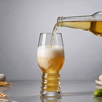 Verre à bière artisanal personnalisé avec logo, en verre sodalime blanc de haute qualité, base ondulée unique, pour bar, restaurant, maison, fête, brasserie, dégustation - Vente chaude
