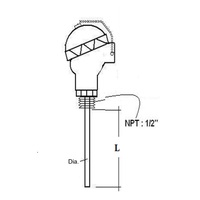 Transmisor de Termopar Industrial con Rosca NPT de Alta Precisión OEM 1200°C, Sensor de Temperatura RTD PT100