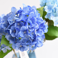 Bunga Hydrangea Sutra Cetak Digital 3D Realistis Biru 60cm Gaya Eropa Kerajinan Tangan Buatan Artifisial Hari Valentine