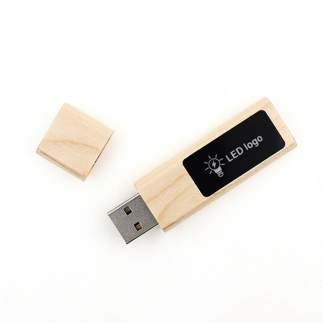 Wooden USB 3.0 Memory Stick Promotional Gifts 4GB 64GB Pen Drive Logo Light up USB Flash Drives 16GB 32GB for Photo Storage