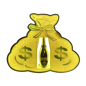 Led Illuminated Money Bag Wine Stand Acrylic Champagne Display Rack Party Bar Decor - Product Image 5