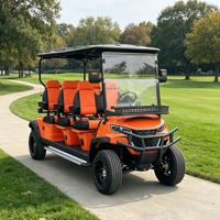 Carro de Golf Eléctrico Todoterreno de Lujo de 4 Plazas y 72V con Batería de Litio, Ruedas Grandes y Chasis Reforzado, Ideal para Caza
