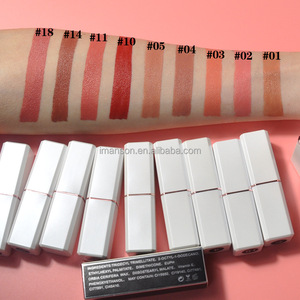 Private Label Cosmetics White Tube Lip Makeup Custom Cream Waterproof Nude Matte Lipstick - Product Image 1
