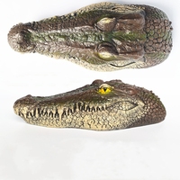Statue d'animal créative Hippo Scary Zoom, tête de crocodile flottante en résine, figurine décorative pour bassin, peinte à la main, artistique