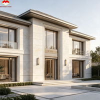 Pierre naturelle de culture, quartzite blanc avec mica et inclusions roses ou oranges pour la conception de revêtements muraux extérieurs de villas et d'hôtels