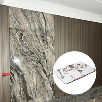 Panel de Pared de PVC con Aspecto de Mármol, Resistente al Agua, al Fuego, a los Rayos UV y a los Arañazos, de Alto Brillo, para Decoración de Hoteles, Villas, Oficinas y Hogares, Venta Directa de Fábrica