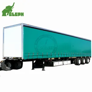 High Quality Box Structure 3 Axles 50Tons Curtain Side Awning Semi Trailer
