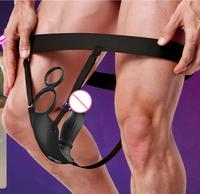 LIEBE. Tragbarer Prostata-Massagevibrator mit Stoßfunktion, Analvibrator zum Umlegen, vibrierender Strap-On für Eppstein mit Silikon-Penisring zum Aufsetzen.