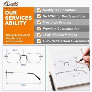 Osicare - Monturas de Gafas de Titanio Puro sin Aro, Minimalistas, Ultraligeras, 3 Piezas, Cómodas, para Hombre y <span class=keywords><strong>Mujer</strong></span> - Product Image 4