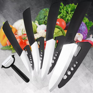 Ensemble de 5 couteaux en céramique personnalisés avec <span class=keywords><strong>couteau</strong></span> de chef de quatre pièces et éplucheur de fruits en acier inoxydable manche en plastique cadeau - Product Image 2